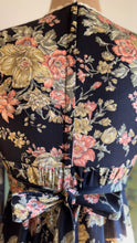 Load image into Gallery viewer, Rare 1970’s Vintage Blackberry and Morning Glory Calico dress by Young Edwardian