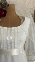 Load image into Gallery viewer, Breathtaking 1970’s Vintage White Chiffon Bridal Gown Wedding Dress by Lorrie Deb of San Francisco