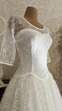 Load image into Gallery viewer, Beautiful 1960’s Vintage Illusion Lace Bridal Gown