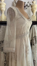 Load image into Gallery viewer, Old Stock 2000’s era Pearl Embroidered Net and Cotton Dress by Nataya