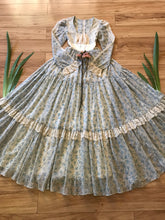 Load image into Gallery viewer, 1970’s Vintage Blue Rose Print Gunne Sax Dress