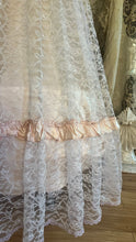 Load image into Gallery viewer, Soft Lilac 1980’s vintage pink satin and lace dress