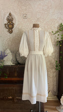 Load image into Gallery viewer, 1970's Vintage Bonnie Strauss Bone White Chiffon Secretary Dress