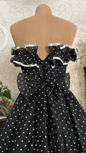 Load image into Gallery viewer, The 3 Shadows 1980’s Vintage Black and White Swiss Dot Gunne Sax Dress