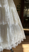 Load image into Gallery viewer, Perfect 1980’s Vintage White Satin and Tiered Lace Dream Dress
