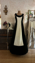 Load image into Gallery viewer, Medieval vibes 1970’s vintage Darkest Green Velveteen Candi Jones Dress