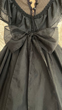 Load image into Gallery viewer, Showpiece Gothic 1980’s vintage Black Swiss Dot Chiffon Gunne Sax gown