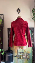 Load image into Gallery viewer, Made in England 1960’s 1970’s Vintage Red Suedette Button Down Shirt Jacket