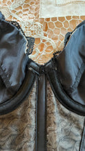 Load image into Gallery viewer, 1950’s Vintage Black Illusion Lace Longline Bra by Lilyette 36A