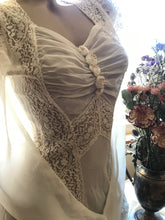 Load image into Gallery viewer, Breathtaking 1930’s Vintage Dove White Sheer Bridal Dress with Train
