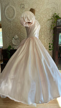 Load image into Gallery viewer, Absolute Fairytale 1980’s Vintage Pink Satin and Pearl Puff Shoulder Gown