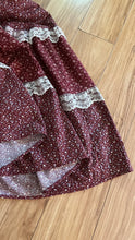 Load image into Gallery viewer, Perfect 1970’s Vintage Red Calico and velveteen Gunne Sax Maxi Sundress