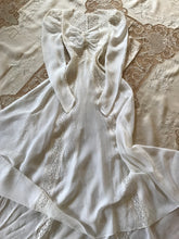 Load image into Gallery viewer, Breathtaking 1930’s Vintage Dove White Sheer Bridal Dress with Train