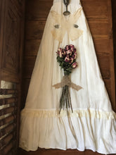 Load image into Gallery viewer, 1970’s vintage low back pinafore Gunne Sax maxi sundress