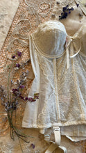 Load image into Gallery viewer, Deadstock 1950’s Vintage white Satin and Lace Bustier by Lady Marlene