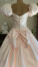 Load image into Gallery viewer, Absolute Fairytale 1980’s Vintage Pink Satin and Pearl Puff Shoulder Gown