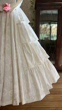 Load image into Gallery viewer, Fairytale 1980’s Vintage Old Stock White Floral Cotton Bridal Gown by Laura Ashley