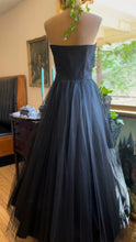 Load image into Gallery viewer, Perfect 1950’s Vintage Black Tulle Gown with Tiered Pockets