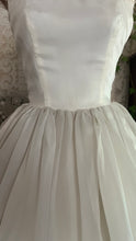 Load image into Gallery viewer, Breathtaking 1950’s Vintage Dove White Chiffon and Antique Rose Lace Bridal Gown Wedding Dress