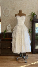 Load image into Gallery viewer, Darling 1980’s Vintage White Satin and Lace Sweetheart Dress