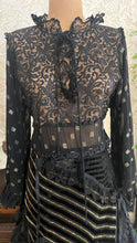 Load image into Gallery viewer, Outrageous 1970’s 1980’s Vintage Black and Gold Italian Dress