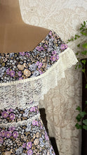 Load image into Gallery viewer, Absolutely Beautiful 1970’s Vintage Purple Floral Print Dress by Montgomery Ward