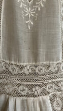 Load image into Gallery viewer, Antique 1900’s Edwardian Era White Fluer De Lis Lace Dress