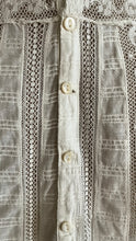 Load image into Gallery viewer, Antique 1900’s Edwardian Era White Fluer De Lis Lace Dress