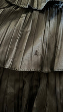 Load image into Gallery viewer, Gorgeous 1980’s Vintage Black Leather Tiered Wiggle Dress