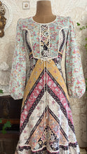 Load image into Gallery viewer, Amazing 1970’s Vintage Fruit and Bird Print Calico Dress