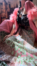 Load image into Gallery viewer, 1970’s Vintage Pink Chiffon and Marabou Peignoir Set by Intime of California