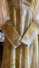 Load image into Gallery viewer, The Love Witch 1970’s Vintage Yellow Floral Voile Gunne Sax Dress