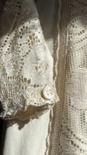 Load image into Gallery viewer, 1970’s Vintage White Natural Poplin and Lace Juliet Sleeve Gunne Sax Dress