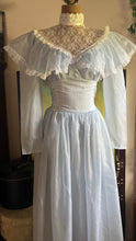 Load image into Gallery viewer, 1980’s Vintage Powder Blue Swiss Dot Jessica McClintock Bridal Gunne Sax Dress