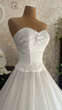 Load image into Gallery viewer, Stunning 1950’s 1960’s Vintage White Chiffon and Satin Bridal Dress