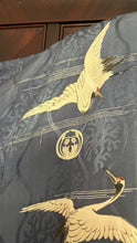 Load image into Gallery viewer, Incredible Vintage 17 Hand Painted Cranes Silk Kimono Robe
