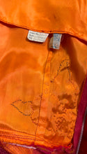 Load image into Gallery viewer, Reworked 1950’s Vintage Red Silk Chiffon and Orange Satin Dress