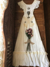Load image into Gallery viewer, 1970’s vintage low back pinafore Gunne Sax maxi sundress