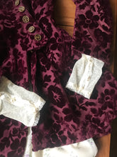 Load image into Gallery viewer, Amazing Antique Victorian Burgundy Devore’ Velvet Jacket Bodice