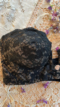 Load image into Gallery viewer, Darling 1950’s Vintage Black Illusion Lace Strapless Bra by Lilyette 36A