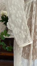 Load image into Gallery viewer, Ethereal Homemade 1970’s Vintage Sheer Ivory Lace Gunne Dress