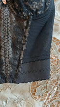 Load image into Gallery viewer, 1950’s Vintage Black Illusion Lace Longline Bra by Lilyette 36A