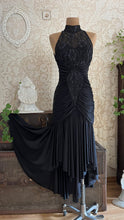 Load image into Gallery viewer, Amazing 1980’s Vintage Black Draped and Ruched Mermaid Dress