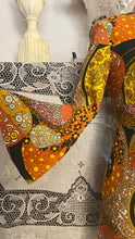 Load image into Gallery viewer, Psychedelic 1960’s Vintage Floral Patchwork Print Barkcloth Mini Dress Paradise Hawaii of Honolulu