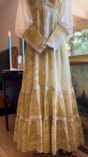 Load image into Gallery viewer, The Love Witch 1970’s Vintage Yellow Floral Voile Gunne Sax Dress