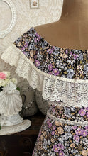 Load image into Gallery viewer, Absolutely Beautiful 1970’s Vintage Purple Floral Print Dress by Montgomery Ward
