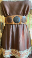 Load image into Gallery viewer, 1970’s Vintage Chocolate Brown and Cinnamon Angel Sleeve Dress by Roberta
