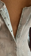 Load image into Gallery viewer, Stunning 1930’s Vintage Eggshell Blue Jacquard and Tulle Dress