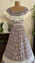 Load image into Gallery viewer, Absolutely Beautiful 1970’s Vintage Purple Floral Print Dress by Montgomery Ward