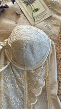 Load image into Gallery viewer, Deadstock 1950’s Vintage white Satin and Lace Bustier by Lady Marlene